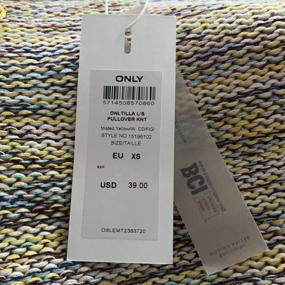 ⭐️ONLY Women’s Pullover KNT misted yellow size EU/XS‎ US/S - Picture 9 of 9